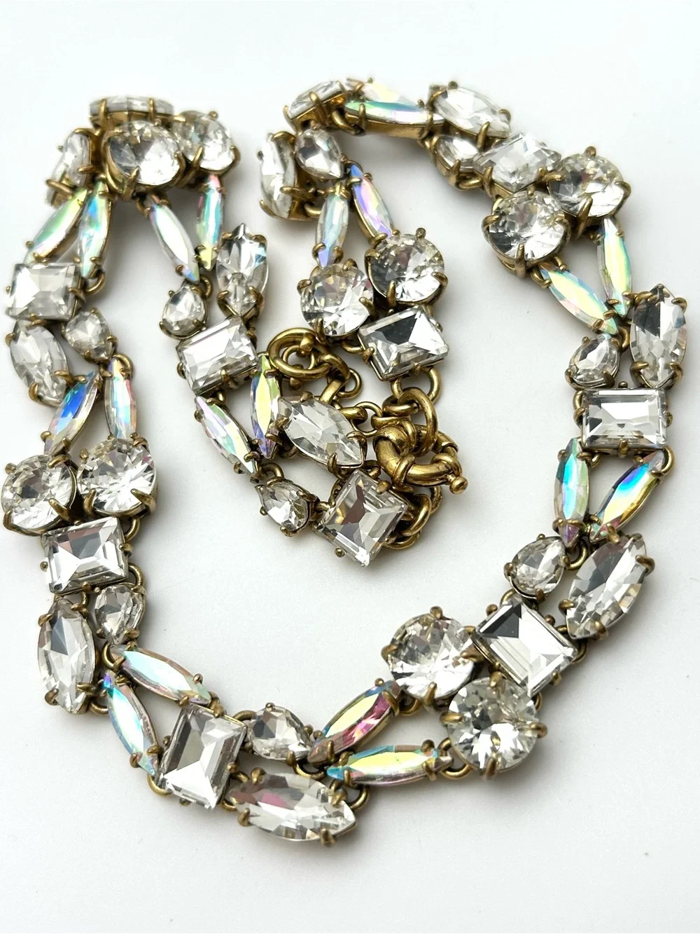 J. Crew Marquis  Emerald Round Crystals Necklace